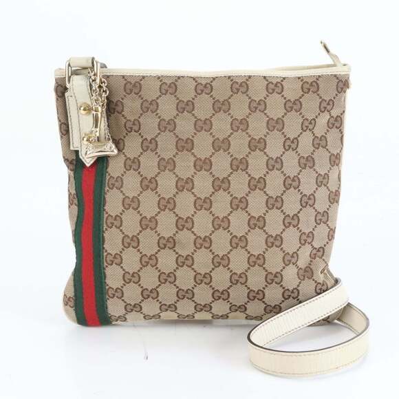 GUCCI Handbags - Gucci GG Canvas Sherry Line 144388 Leather Shoulder Bag/Hand Tote for Women